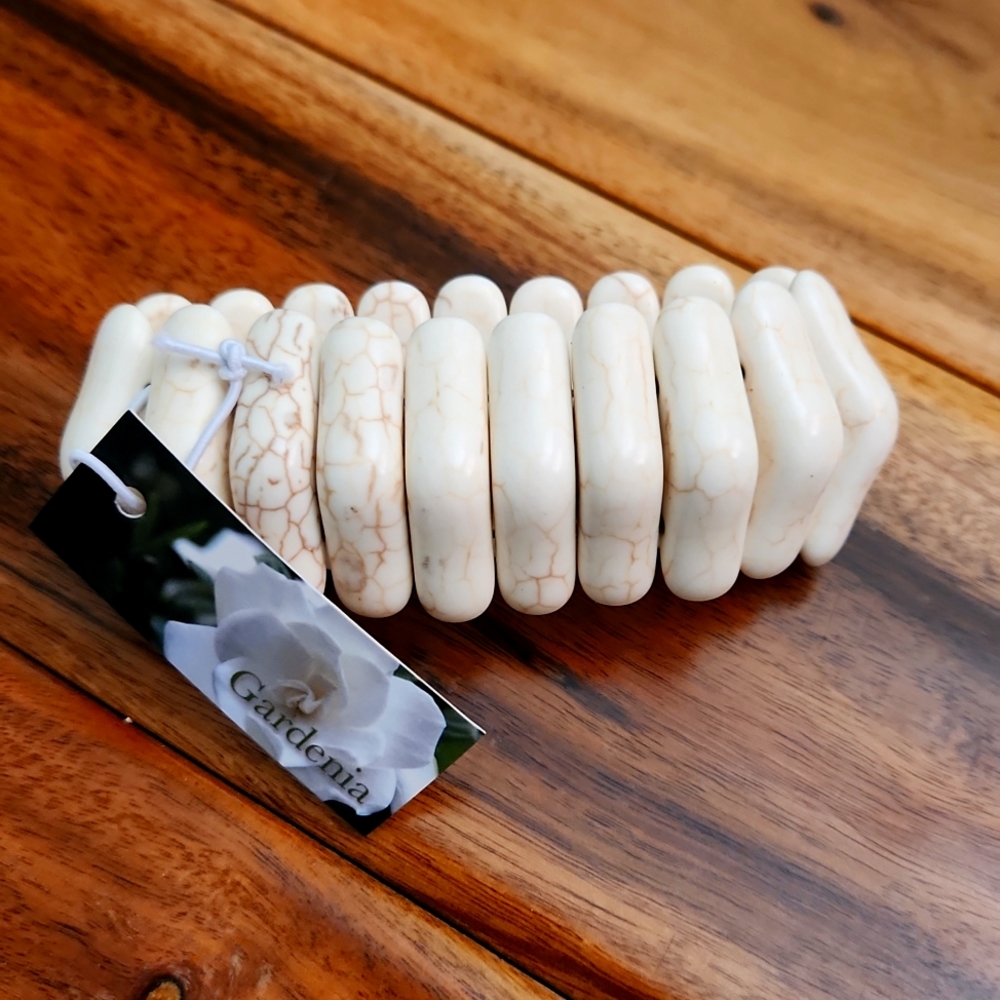 Brand new white turquoise elastic bracelet
